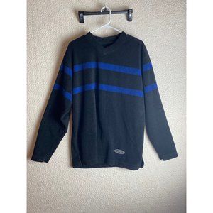 Structure Sport Mens Sweater Black With Blue Stripes Size Medium